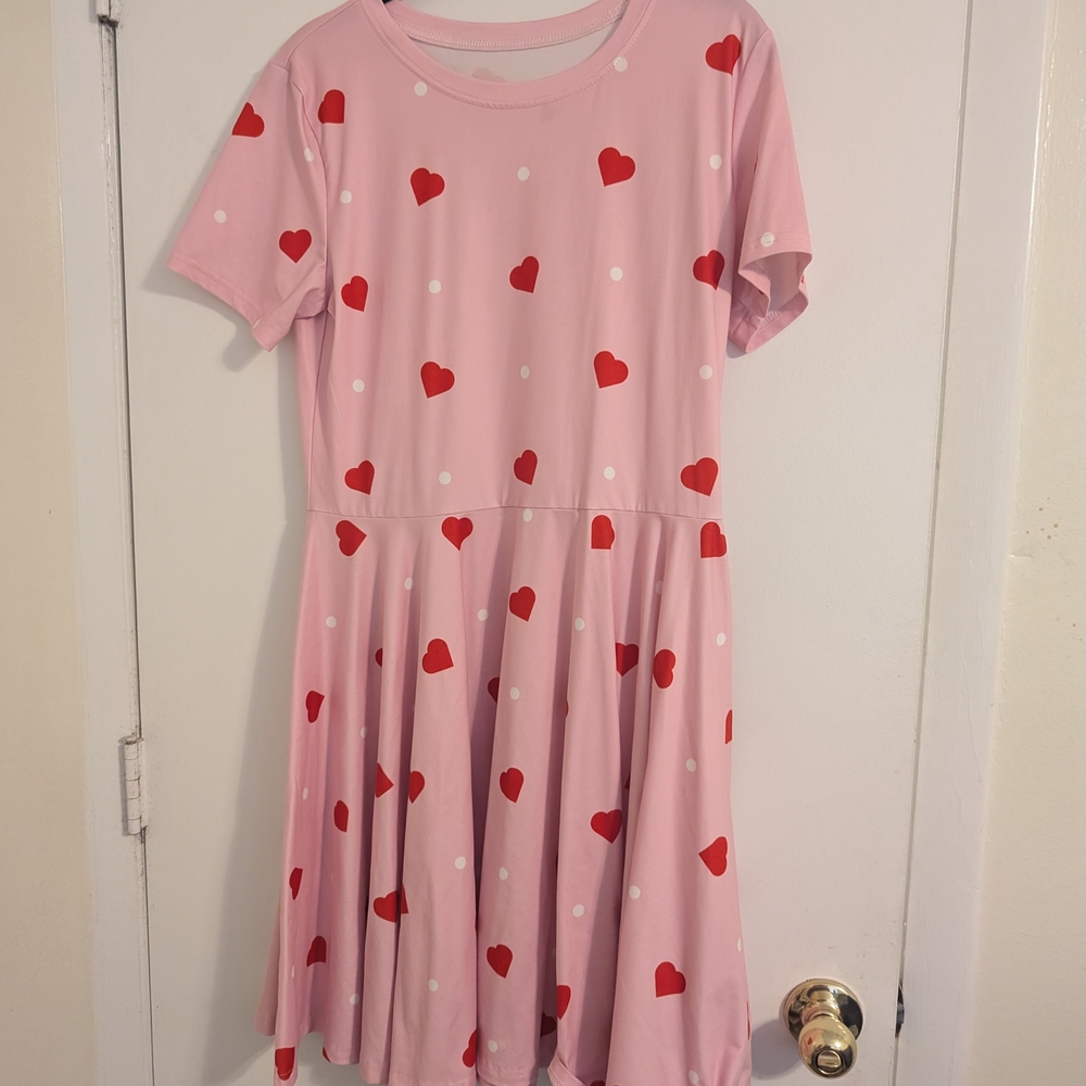 Pink Heart Pattern Dress